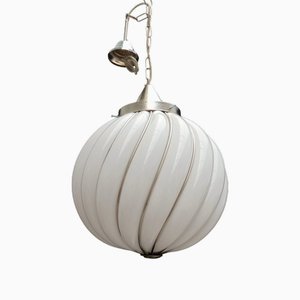 Lampadario vintage bianco, anni '60