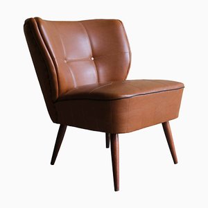 Cocktail Down Leather Lounge Chair