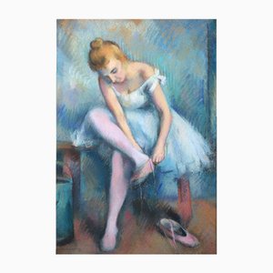 Karl Stohner, Ballerina in the Dressing Room, 1924, Dessin Pastel
