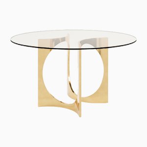 Fuga Cast Bronze Polished Table by Metamorphic Art Studio