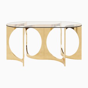 Fuga Polierter Tisch aus gegossener Bronze von Metamorphic Art Studio