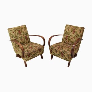 Model H-410 Armchairs attributed to Jindrich Halabala, 1950s, Set of 2