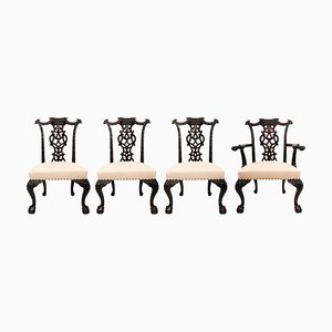 Chippendale Style Dining Chairs and Armchair, 19th Century, Set of 4