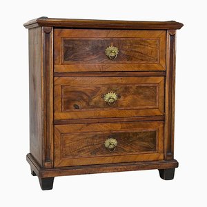 19th Century Biedermeier Nutwood Chest of Drawers with Micro-Inlays, 1850s