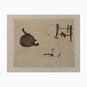 Edouard Manet, Les Chats, 20th Century, Etching, Framed