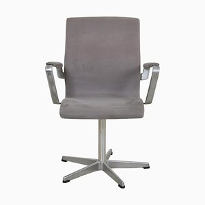 Oxford Chair in Grey Alcantara Fabric by Arne Jacobsen, 1980s