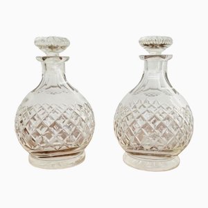 Antique Edwardian Decanters in Cut Glass, 1900, Set of 2