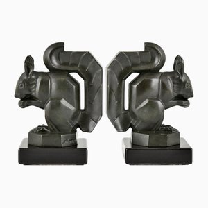 Art Deco Squirrel Bookends by Max Le Verrier, 1930s, Set of 2