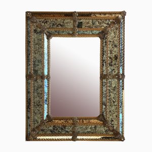 Specchio quadrato fatto a mano, Venezia, fine XVIII secolo