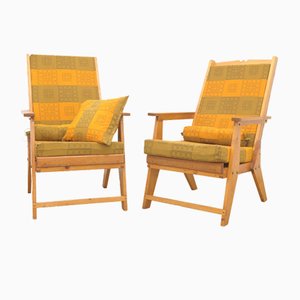 Fauteuils Style Scandinave en Pin, 1970s, Set de 2