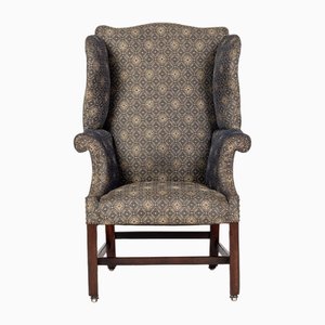 18th Century George III Mahogany Wing Chair