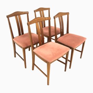 Skandinavische Stühle aus Nussholz, Schweden, 1960er, 4er Set