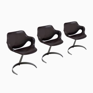 Scimitar Chairs in the style of Boris Tabacoff, 1970s, Set of 3