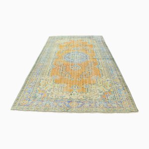 Vintage Faded Floral Rug, 1960