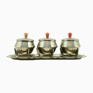 Art Deco Salt Holder Set, Poland, 1950s, Set of 4