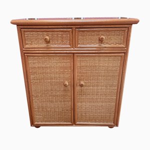Small Rattan and Cherry Buffet, 1980s