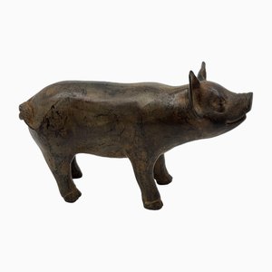 Pierre Chenet, Schwein mit Brauner Patina, 2000er, Bronze