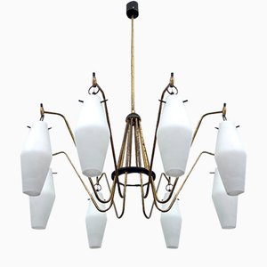 Large Mid-Century 8 Arms Chandelier from Arredoluce, Italy, 1950s