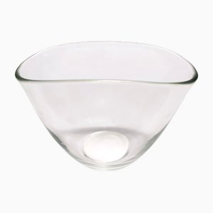 Transparente Vintage Vase aus mundgeblasenem Muranoglas, Italien, 1950er