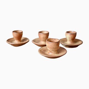 Stoneware Egg Cups from Vallauris, Set of 4