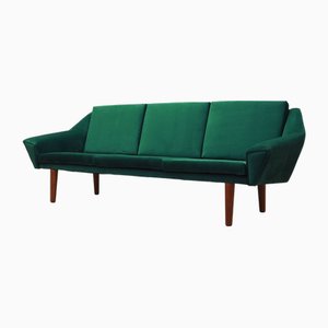 Danish Green Velour Sofa, 1980s