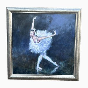 Morris, danseuse de ballet, grande huile sur toile, encadrée