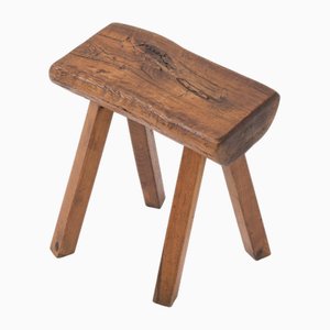 Wooden Stool from Mobichalet, 1950s