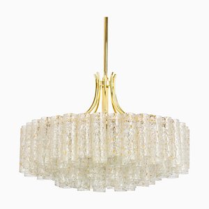 Large Doria Ice Glass Tubes Chandelier, Germany, 1960s