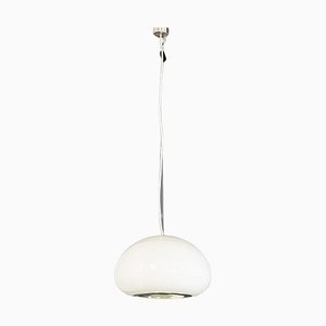 Black and White Glass Chandelier attributed to Achille and Piergiacomo Castiglioni from Flos, 1965