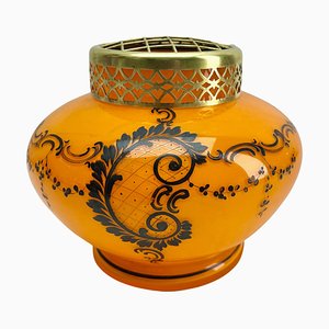 Art Nouveau Hand Painted Glass Pique Fleurs Vase attributed to Kralik, 1920s
