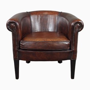 Dark Leather Club Armchair