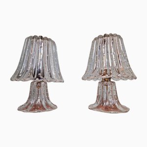 Murano Glass Mushroom Lamps from Barovier & Toso, 1950s, Set of 2