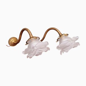 Wall Lights in Satin Glass, Early 20th Century, Set of 2