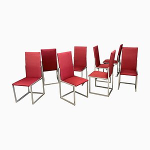 Nickelated Metal Chairs from Turri, 1970s, Set of 8
