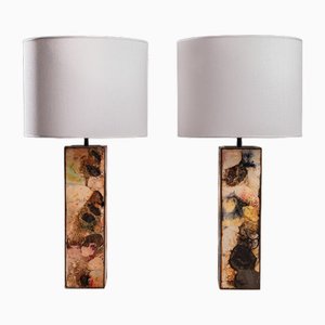 Lámpara de mesa italiana de yeso pigmentado de Vinicio Venturi. Juego de 2