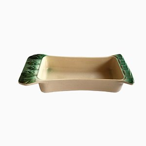 Casseruola vintage in ceramica con asparagi, Francia