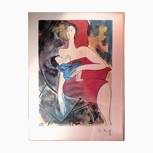 Linda Le Kinff, Maternity, Color Lithograph, 1980s, Framed