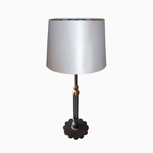 Vintage French Table Lamp with Floral Ornaments