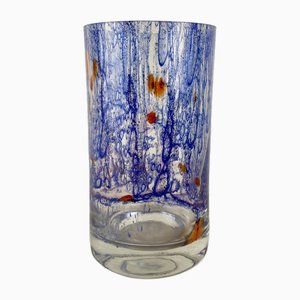 Vaso in vetro di Murano blu, anni '70