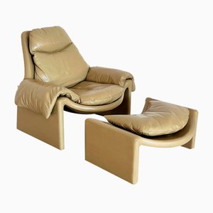P60 Lounge Chair and Ottoman by Vittorio Introini for Saporiti, 1960s-1970s, Set of 2