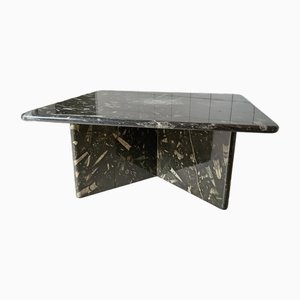 Black Fossil Marble Table, 1980s