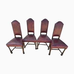 Mid-Century Spanish Walnut Chairs from Valenti, Set of 4