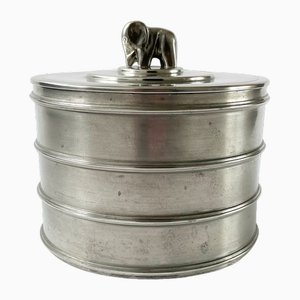 Art Deco Pewter Jar by Sylvia Stave for C. G. Hallberg, 1930s