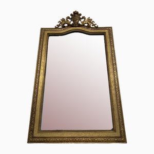 Antique French Louis Philippe Mirror with Gold Leaf, 1850s