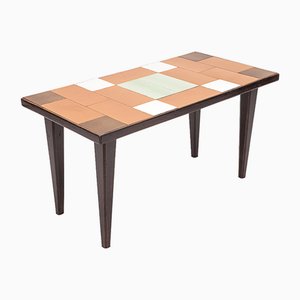 Ceramic and Wood Coffee Table attributed to Charlotte Perriand