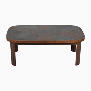Coffee Table in Dark Stained Oak with Slate Top by Paul Kingma, Denmark, 1980s
