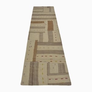 Vintage Floral Wool Kilim Runner Rug, 1960s