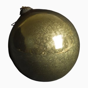 Palla da strega grande in vetro mercurio dorato della metà del XIX secolo
