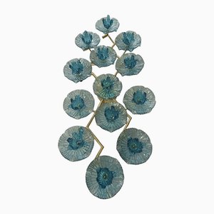 Lustre Mid-Century en Verre de Murano et Laiton
