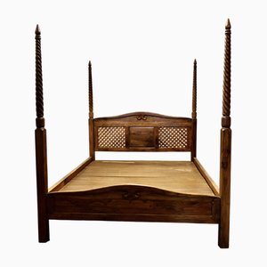 Colonial Carved 4 Poster Bed, 1960s
